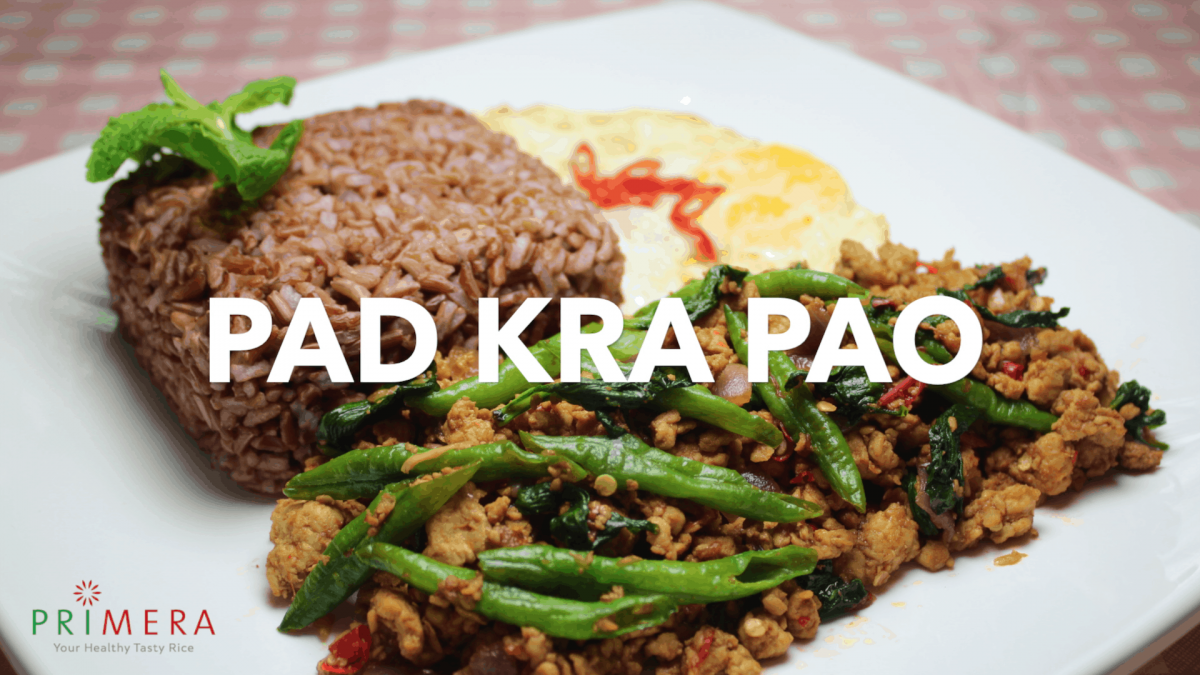Pad Kra Pao with Primera Red Rice, recipe, thai food