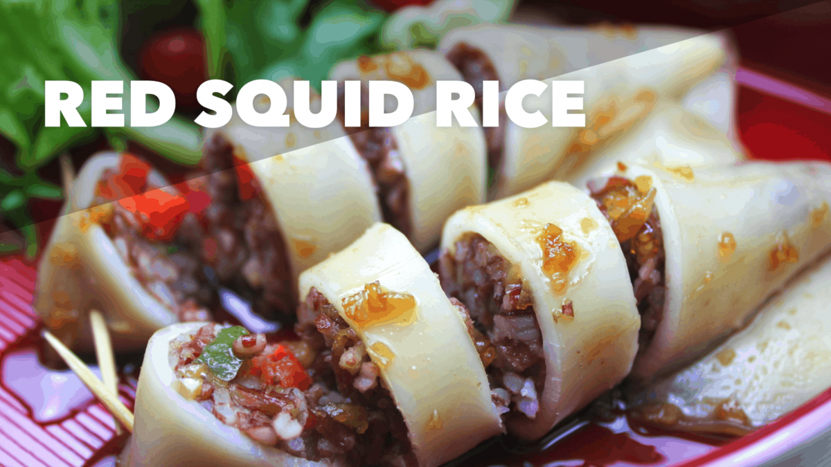 red rice, recipe, seafood, squid