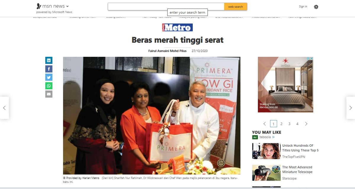 beras merah, tinggi serat