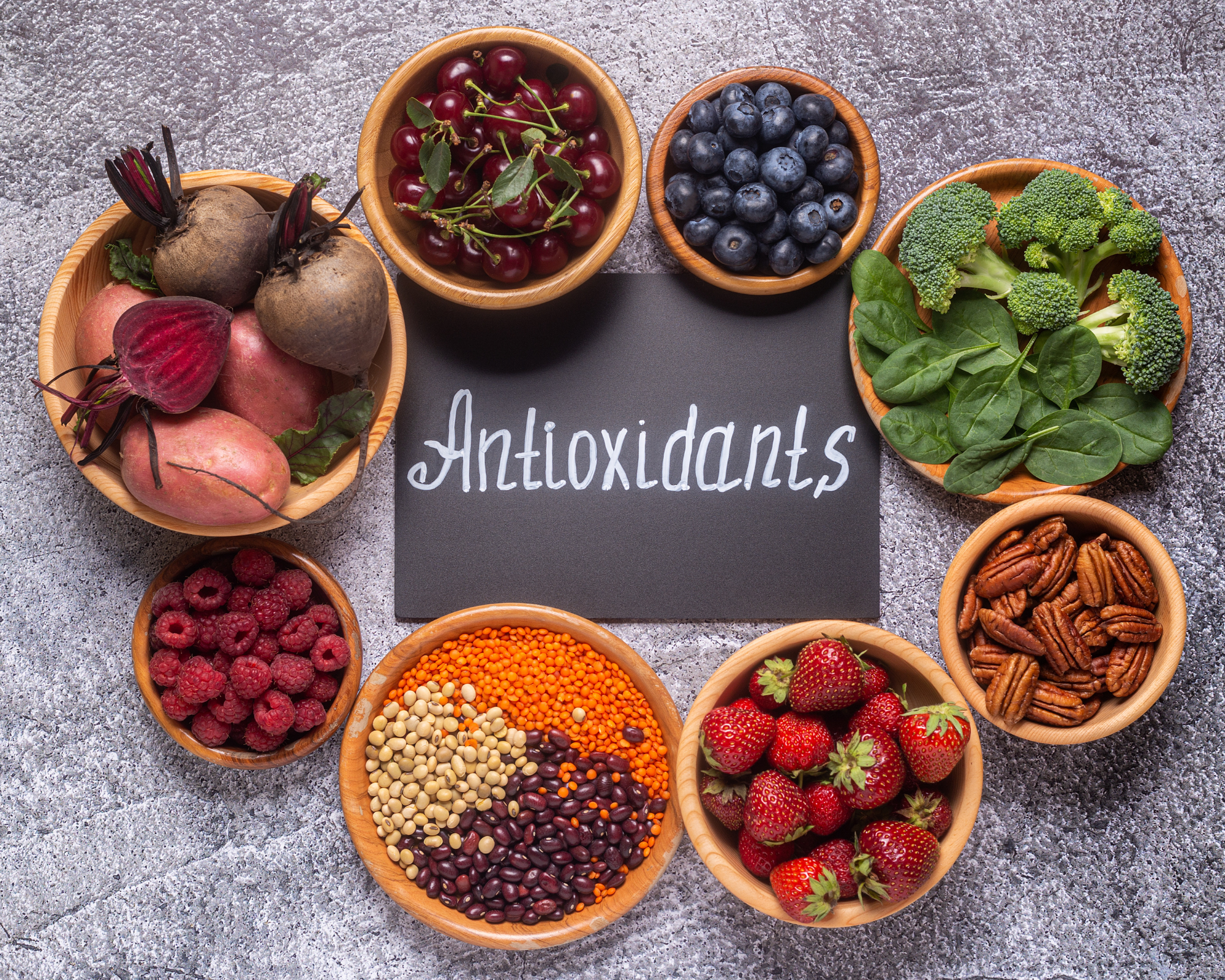 Antioxidant sources, fruits, vegetables