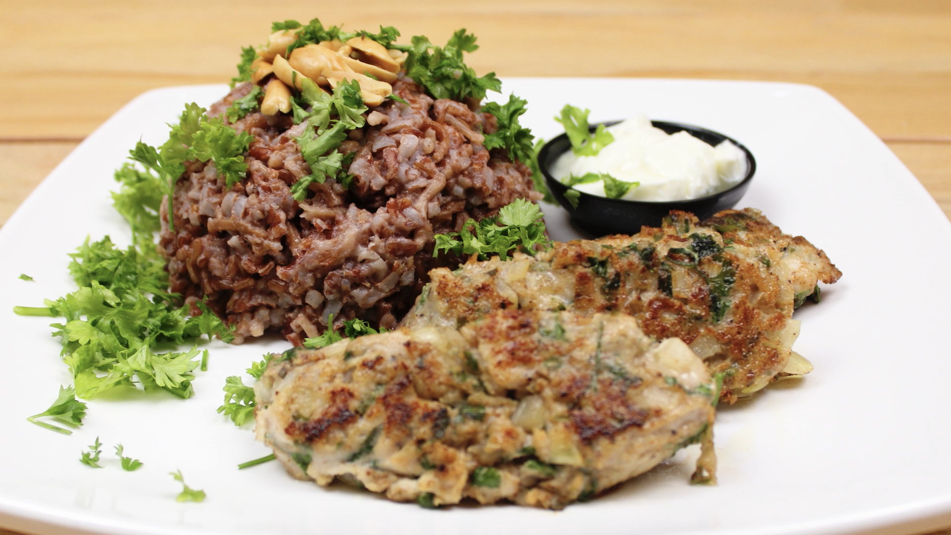 red rice, noodles, primera rice, healthy menu