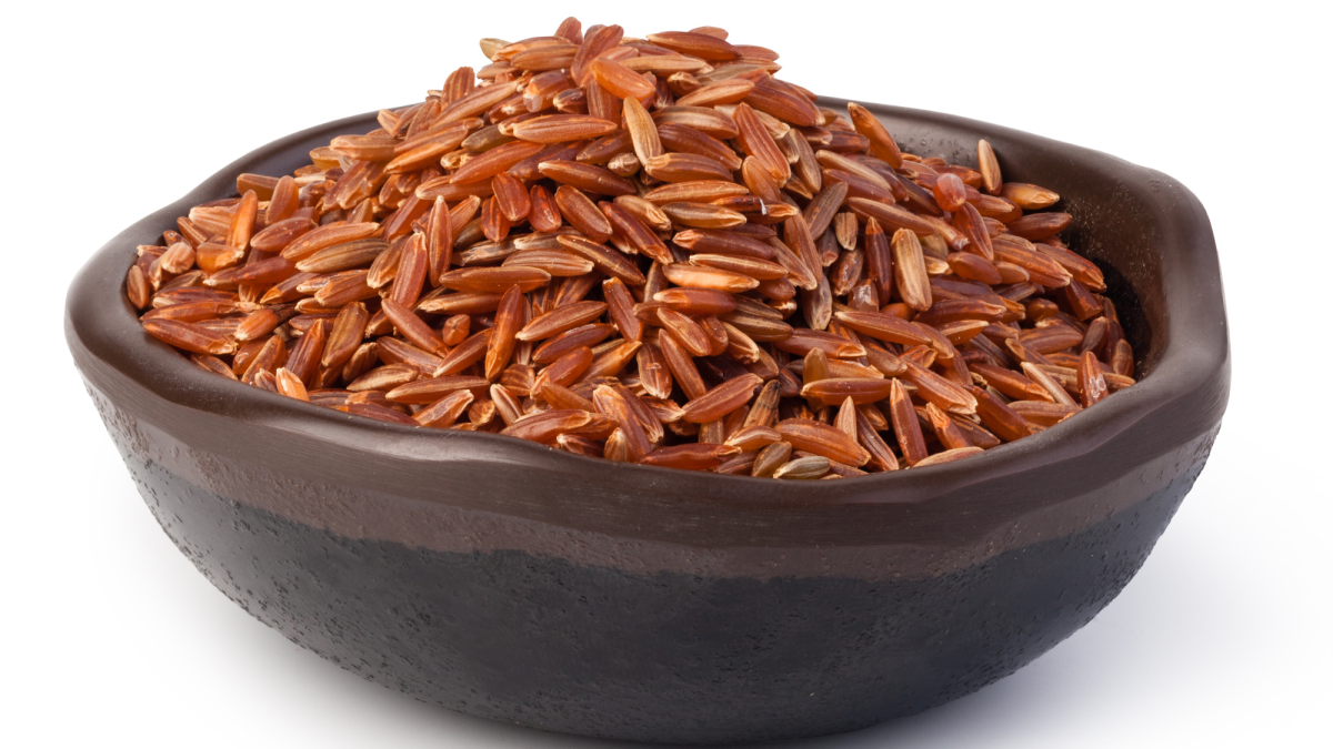 bowl, red rice, grain